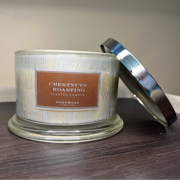 HomeWorx by Harry Slatkin & Co Chestnuts Roasting 4 wick candle - 18 oz. - NEW - Picture 2 of 5